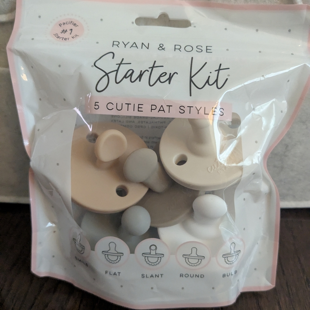 Pacifiers - Cutie Pat Starter Kit - Cream and Gray